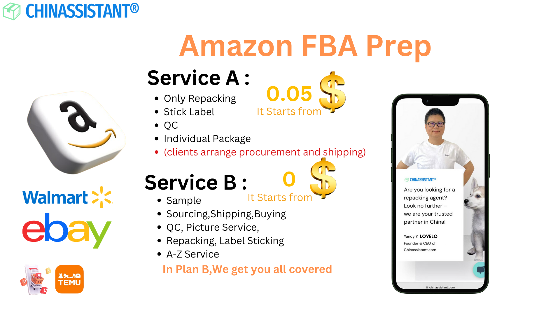 China Amazon FBA Prep Pricing and Service